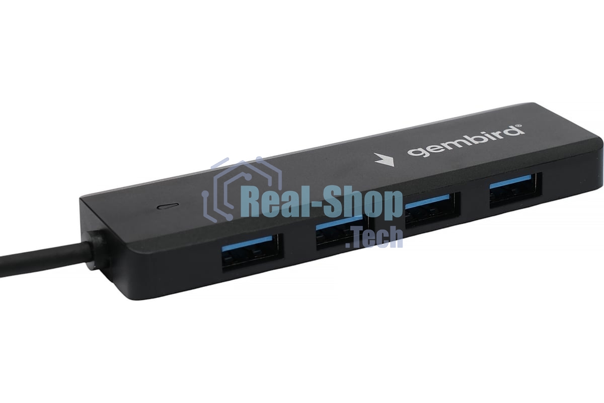 USB-концентратор Gembird UHB-C364, USB 3.0, USB 4 порта, USB Type-C / с доп питанием