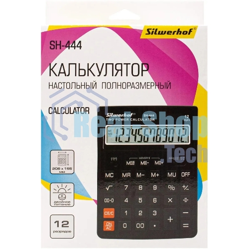 Калькулятор настольный Silwerhof SH-444 черный 12-разр.