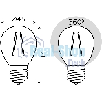 Лампа светодиодная филаментная Gauss Filament 8Вт цок.: E27 шар св. свеч. бел. нейт. (упак.: 10 шт)