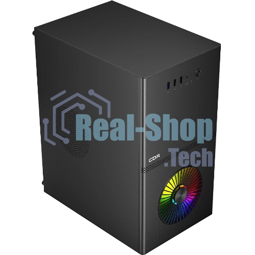 Компьютерный корпус CBR mATX Minitower V867, без БП, 1хUSB 3.0, 2хUSB 2.0, HD Audio+Mic, Rainbow Fan, Black PCC-MATX-V867-WPSU