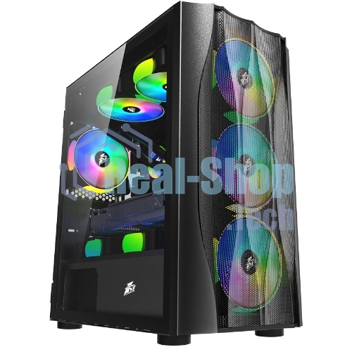 Компьютерный корпус 1STPLAYER FIREBASE X3-M Black, mATX, TG, 4x120мм LED fans inc.