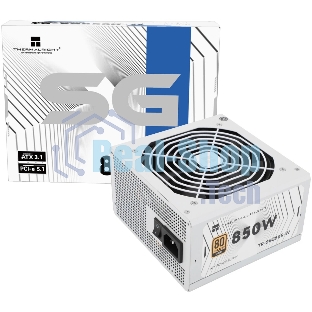 Блок питания Thermalright, 850W 80+ Gold (ATX, 3.1, PCIe 5.1, Non-modular, 1x24(20+4)pin, 1xCPU 8(4+4)pin, 2xPCIe*2 8(6+2)pin, 5xSATA3, 1x12+4pin (12VHPWR PCIe 5.1 12+4pin 600mm), 3xMOLEX4pin, Active, 120x120мм, 150x140x86mm, APFC, white)