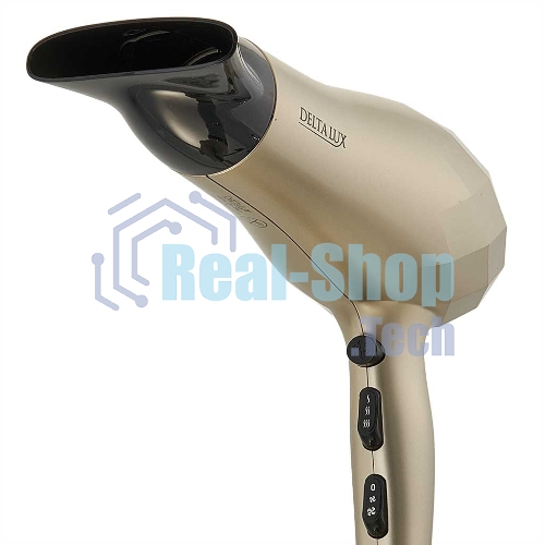 Фен DELTA LUX DL-0941 золотой/черный, 2200 Вт, ионизация
