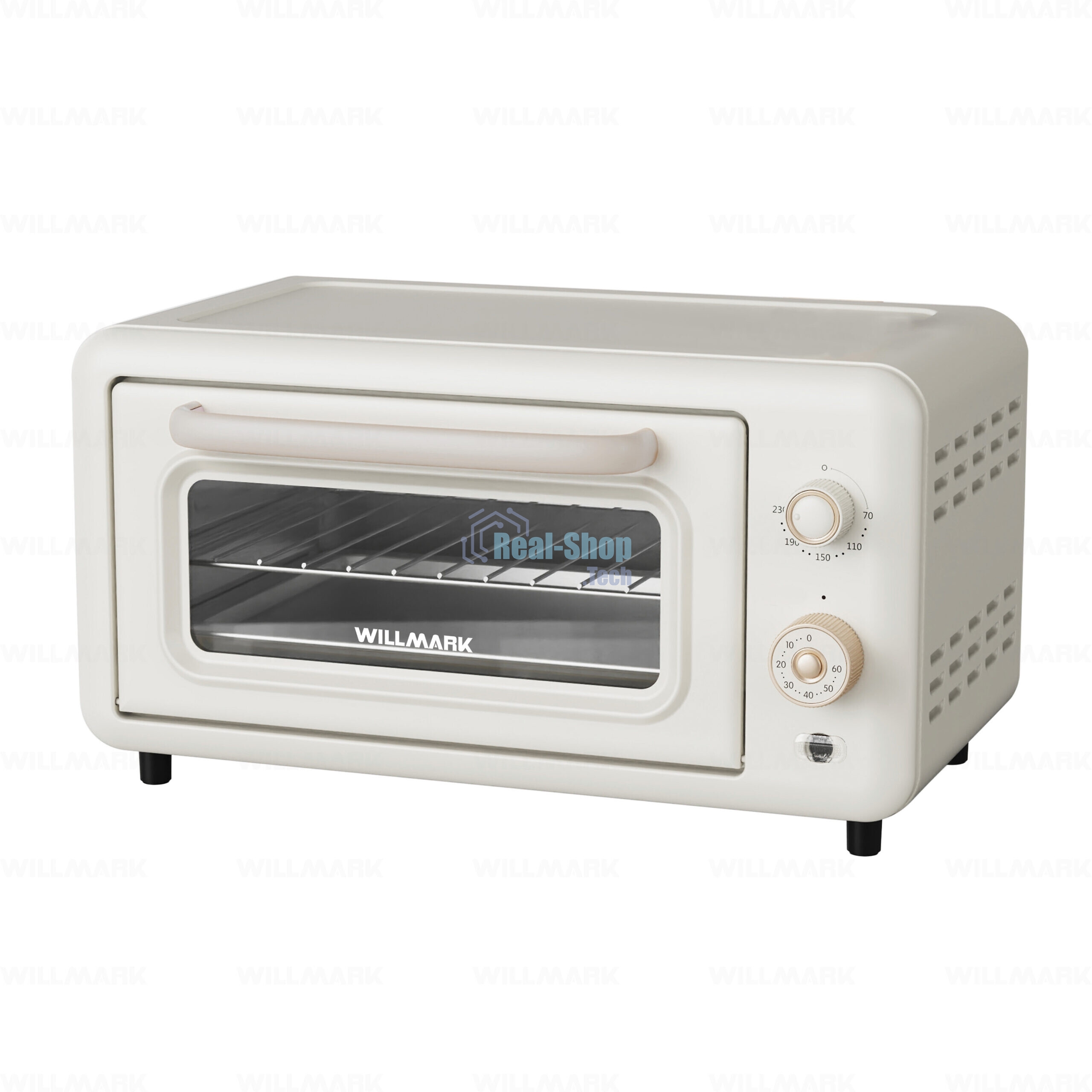 Мини-печь Willmark WO-121CR (12л, 1100Вт, противень, решетка, таймер, кремовый ретро)