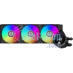 Система охлаждения PCCooler DA360 Pro ARGb Digital BK (300W, 360мм, LED temp., Black, ARGb/Fans: 3x120мм, 75.8CFM, 33.7dBA, 2200RPM/Pump height 57мм, 28dBA, 3000RPM, Rad thickness 27мм/S: 1851, 1700, 1200, 20XX, 115X, AM5, AM4)