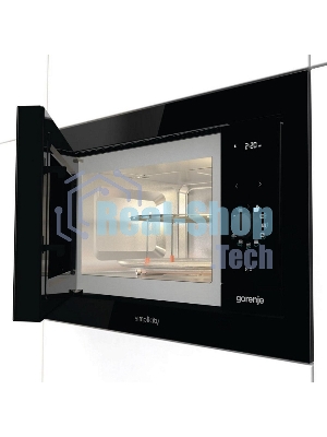 Встраиваемая микроволновая печь GORENJE BM235G1SYB черный, 23 л, 900 Вт, переключатели - сенсор, поворотный механизм