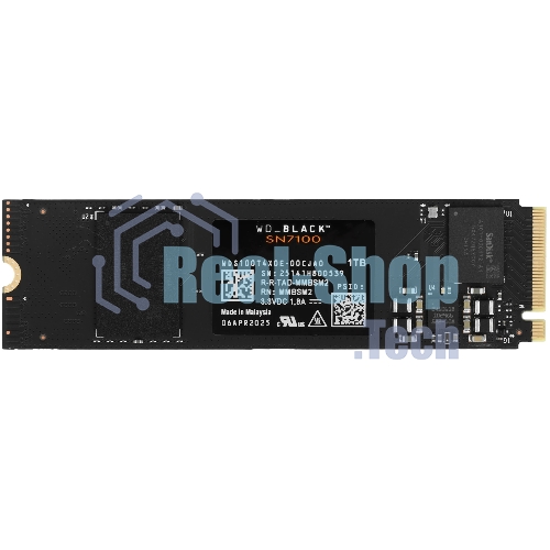 Накопитель SSD 1Tb WD черный SN7100, M.2 2280, PCI-E 3x4, R/W - 7250/6900 Mb/s 3D-NAND TLC