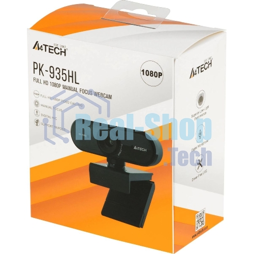 Веб-камера A4Tech PK-935HL 1920x1080, 30 кадр/с, USB Type-A, микрофон, ручная фокусировка, универсальное крепление