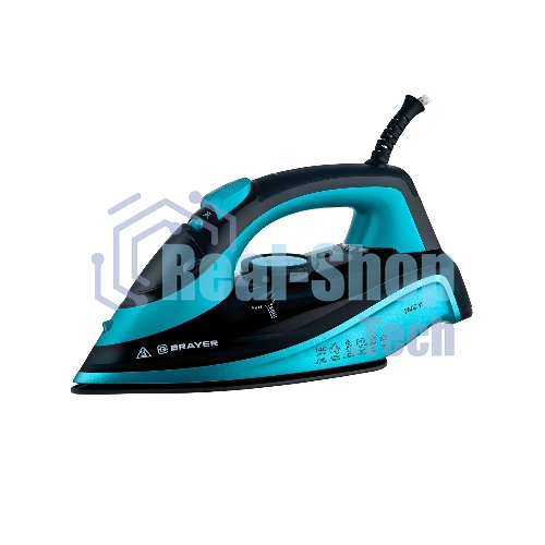 Утюг BRAYER BR4019 голубой/черный, 2400 Вт, 25 г/мин, 140 г/мин, 320 мл