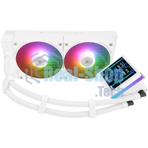 Водяное охлаждение для процессора Thermalright Grand Vision 240 (240mm, LED, White, ARGB/Fans: 2x120mm, 80.45CFM, 29.4dBA, 2150RPM/Pump height 72.5mm, 6400RPM, Rad thickness 27mm/S: 1700, 1200, 1851, 115X, 2011, 2066, AM5, AM4)
