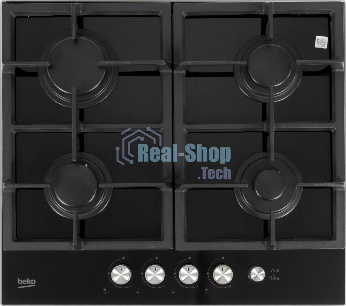 Газовая варочная поверхность Beko HILG64235S, 4 конфорки, закаленное стекло, 7400 Вт