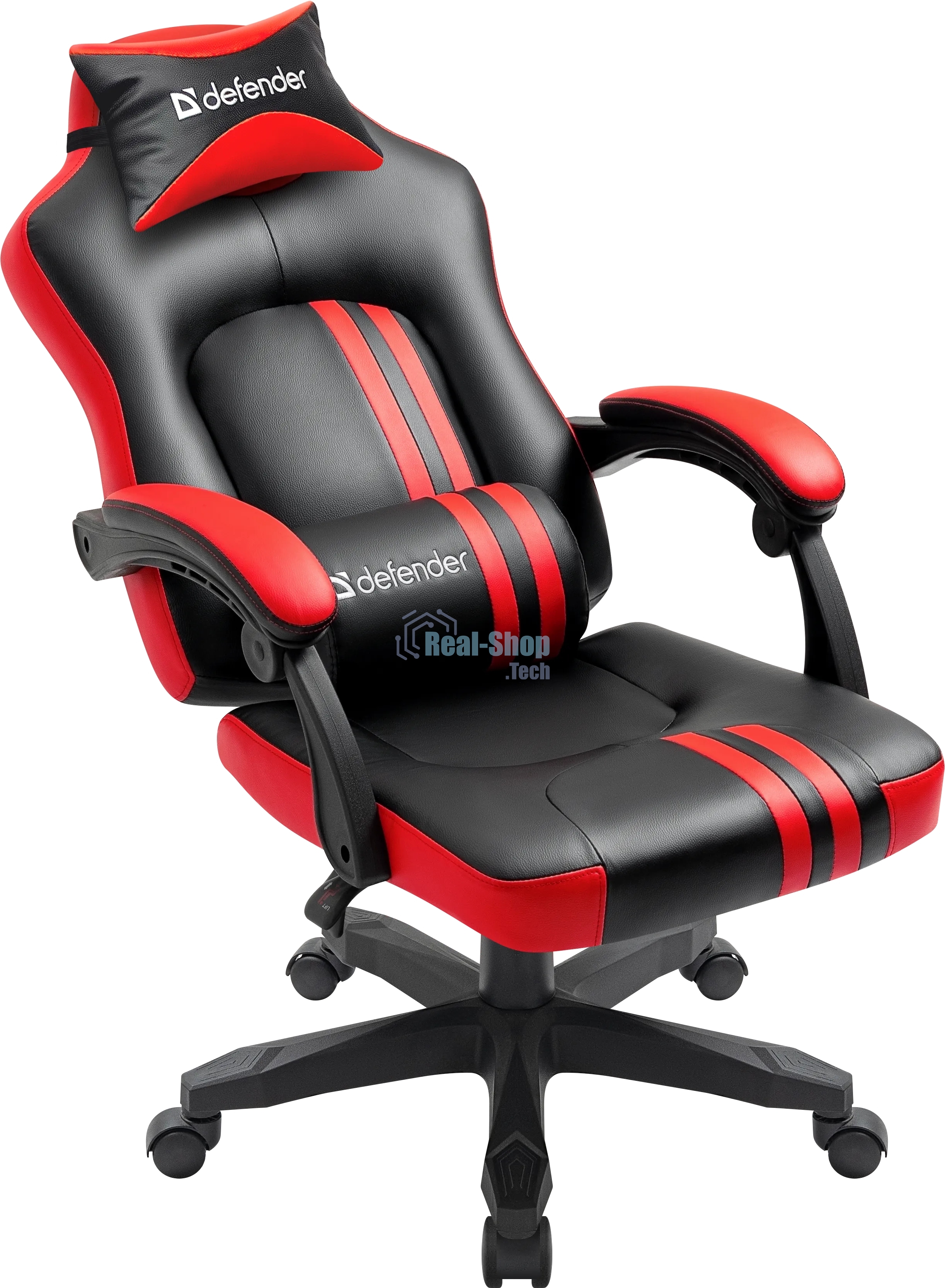 Кресло Defender MERCURY BLACK/RED черный/красный, экокожа