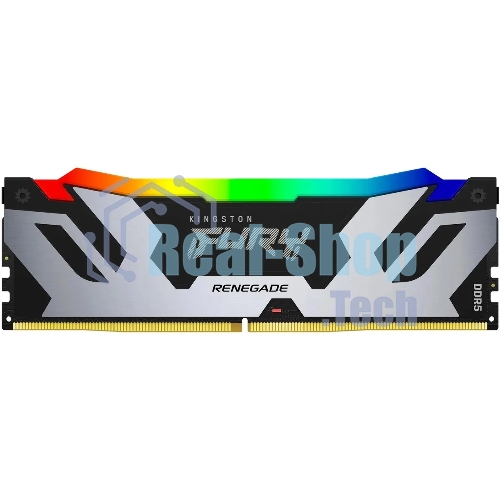 Оперативная память Kingston Fury Renegade RGB, DDR5, 24GB (1x24 GB), 7200 MHz, CL38, радиатор, RGB, серебристый