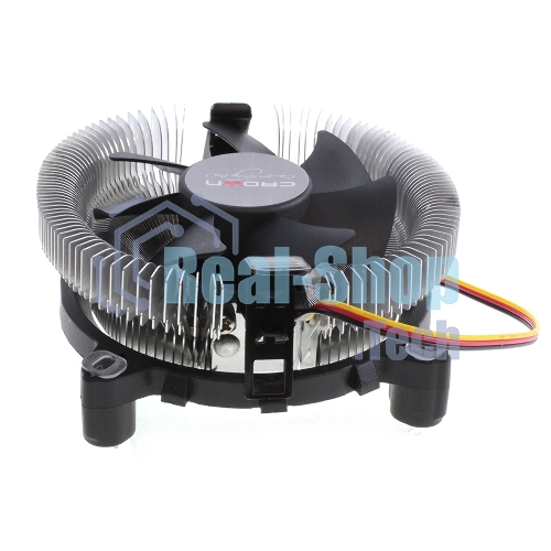 Кулер для процессора Crown CM-80 v2 серебристый/черный, 75 мм, алюминий, 2200 об/мин, 22 дБ, 3 pin, 65 Вт, 42 мм