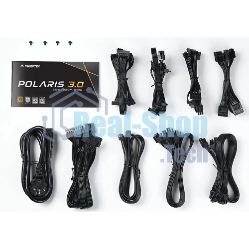 Блок питания Chieftec Polaris 3.0 PPS-1050FC-A3, 1050Вт, 80 PLUS Gold, 135мм, модульный, черный