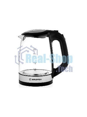 Электрочайник BRAYER BR1040BK черный, 2.0 л, 2200 Вт, скрытый нагревательный элемент