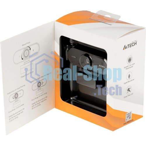 Веб-камера A4Tech PK-935HL 1920x1080, 30 кадр/с, USB Type-A, микрофон, ручная фокусировка, универсальное крепление
