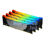 Оперативная память Kingston Fury Renegade, DDR4, 128Gb (4x32Gb), 3600MHz, CL18, DIMM, радиатор, RGB, черный/серебристый