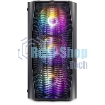 Компьютерный корпус 1STPLAYER FIREBASE X3-M Black, mATX, TG, 4x120мм LED fans inc.