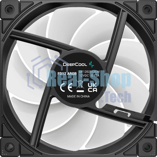 Вентилятор для корпуса DEEPCOOL FD12 черный, 120 мм, 2050 об/мин, 26.9 дБ, 4 pin