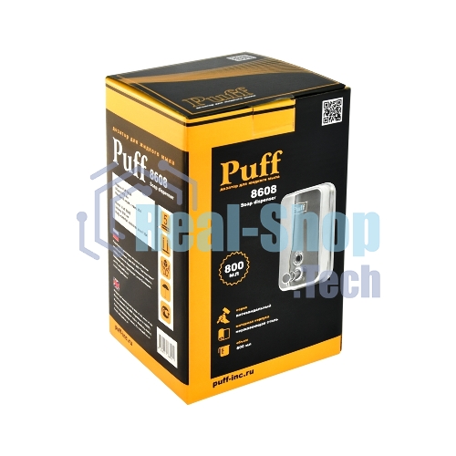 Дозатор для жидкого мыла из нерж. стали Puff-8608, хром, 800 мл, глянцевый, 19х12х12 см