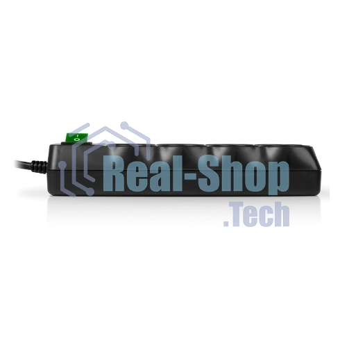 Сетевой фильтр SVEN SF-08E-16 (3 м 8 розеток с защитными шторками,16А) черный, цветная коробка