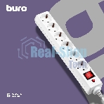 Сетевой фильтр Buro 600SH-16-5-W 5 м, 6 розеток, белый, коробка
