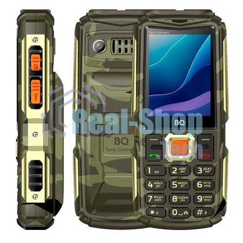 Мобильный телефон BQ 2430L Tank Connect камуфляж/золотистый
