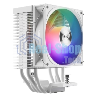 Кулер PCCooler R400 ARGb белый 92мм алюминий+медь 2200rpm 30db 4-pin 180W 133мм