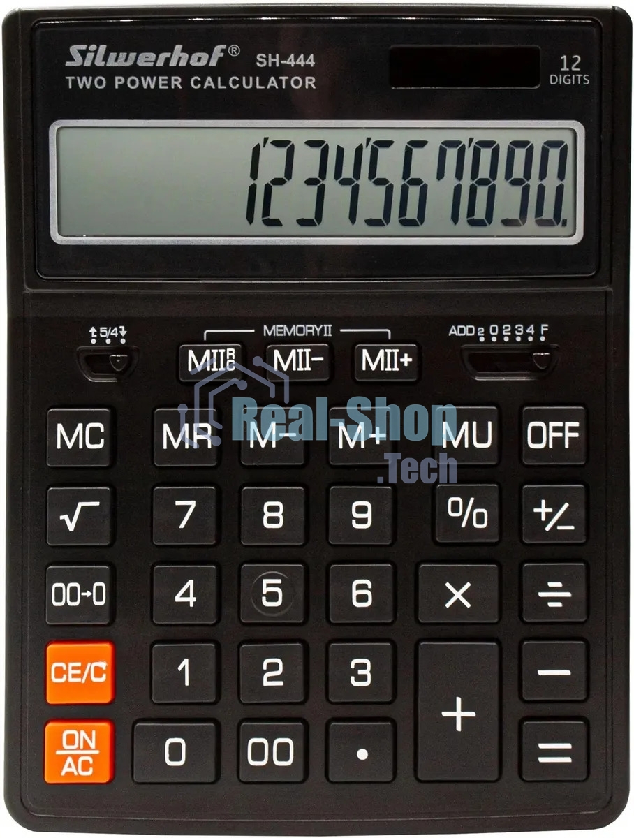 Калькулятор настольный Silwerhof SH-444 черный 12-разр.