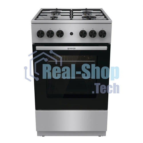 Плита газовая Gorenje GGI5A21XJ серебристый, конфорок 4 газовых, духовка 61 л, 50 см x 85 см x 59.4 см