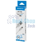 Кабель Maxvi MC-01 plus white USB-A - microUSB, 2A ток макс. нагрузки 2А, макс. напряжение 5V; стандарт USB 2.0; длина 1.2м, материал PVC, белый