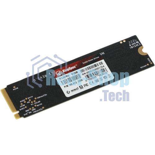 Накопитель SSD KingSpec NE-512, 512Gb, M.2 2280, PCIe 3.0 x4, NVMe, R/W 2400/1700