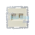 Розетка компьютерная двойная IEK BRITE РК10-2-БрКр (BR-K20-1-K10) СП RJ45 кат.5E бежевый