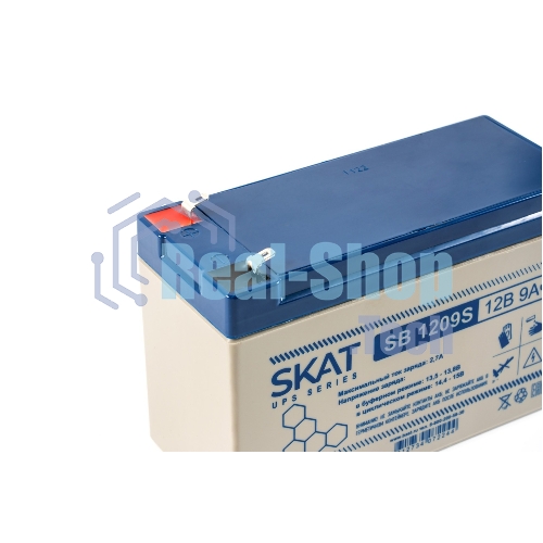 Батарея для ИБП свинцово-кислотная SKAT SB 1209S тип AGM 12V 9А·ч I зар. 2,6 А (ножевые клеммы) (8970)