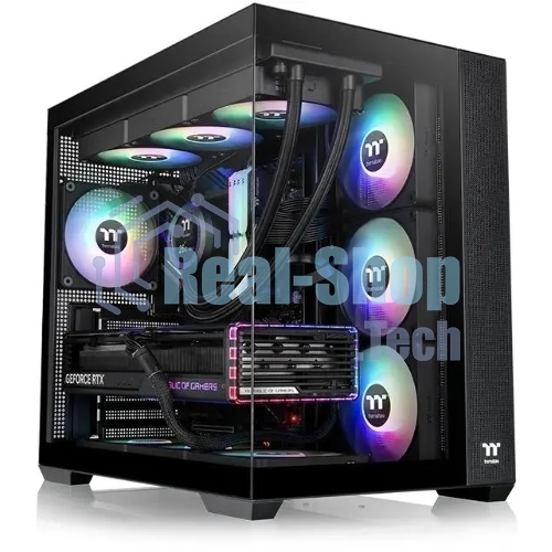 Компьютерный корпус Thermaltake View 380 TG ARGb черный без БП ATX 6x120мм 2x140мм 1x200мм 2xUSB3.0 audio bott PSU
