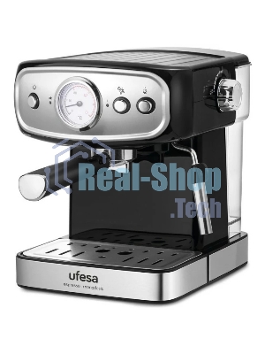 Кофеварка рожковая Ufesa CE7244 BRESCIA черный/серебристый, исп. кофе - молотый, 1.5 л, 850 Вт, 20 бар