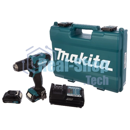 Дрель-шуруповерт Makita DF333DWYE, 12 В, 1.5 Ач, 30 Нм, щеточный