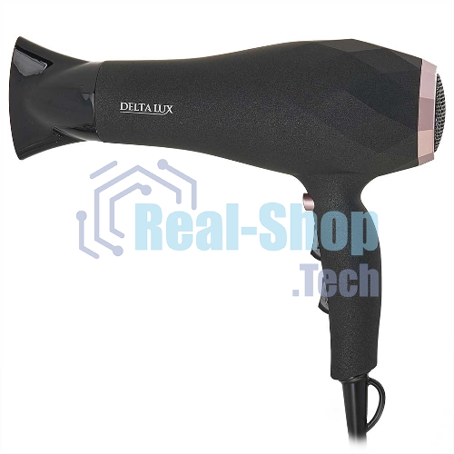 Фен DELTA LUX DL-0941 черный/розовый, 2200 Вт, ионизация