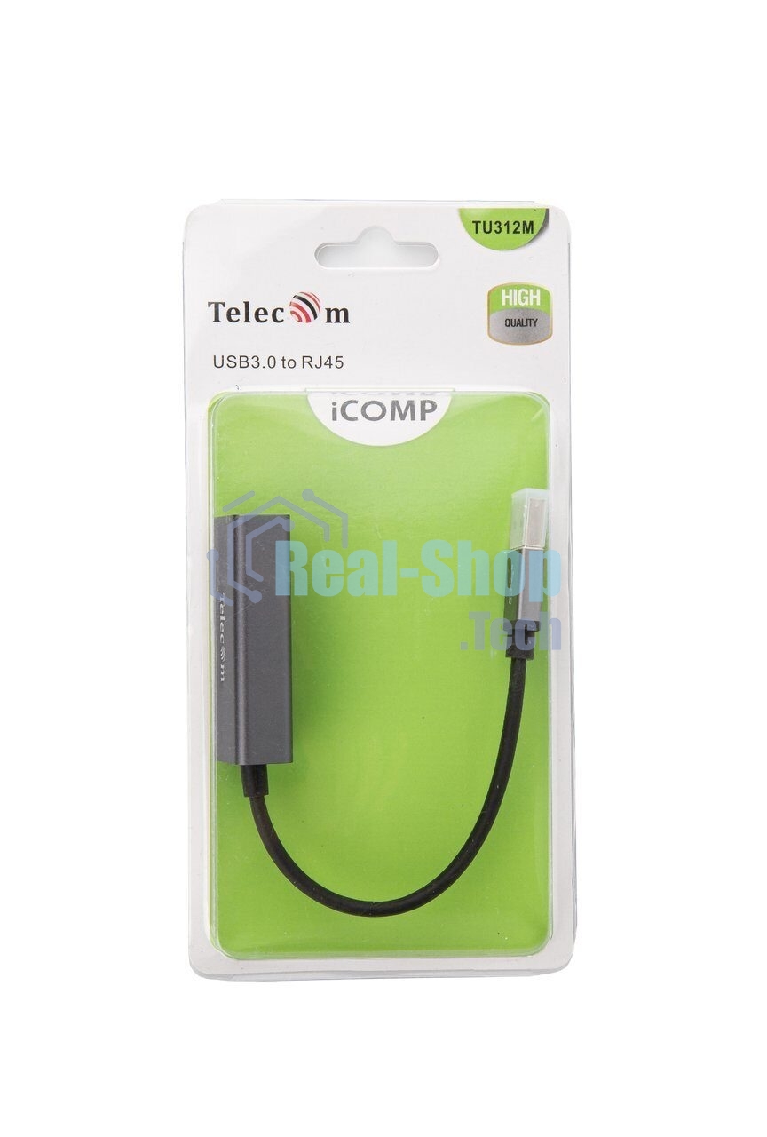Кабель-переходник USB 3.0 (Am) --> LAN RJ-45 Ethernet 1000 Mbps, Aluminum Shell,Telecom TU312M