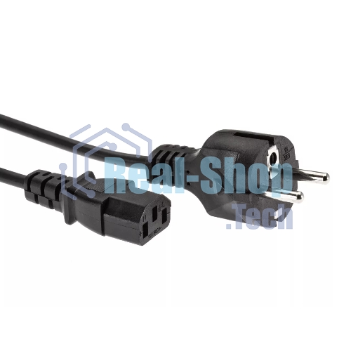 Кабель компьютер - розетка 3 м 220V (Европейский стандарт) VCOM/TELECOM