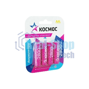 Аккумулятор Космос AA/R6 NI-MN 2800 мАч BP-4 (блист.4шт) (цена за 1шт)