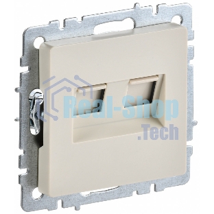 Розетка компьютерная двойная IEK BRITE РК10-2-БрКр (BR-K20-1-K10) СП RJ45 кат.5E бежевый