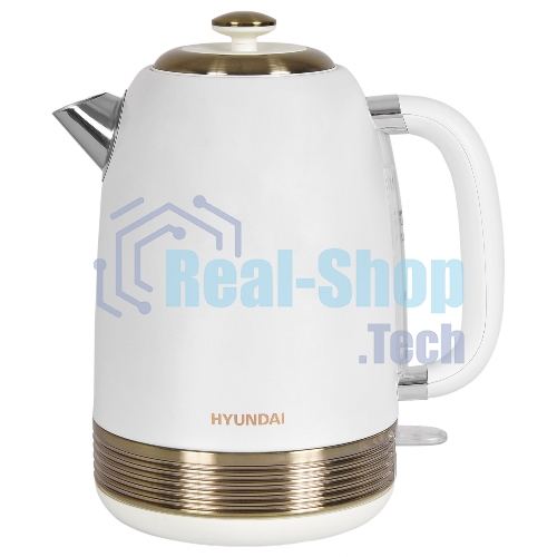 Чайник электрический Hyundai HYK-S4500 1.7 л, 2200 Вт, жемчужный/золотистый (корпус: нержавеющая сталь/пластик)