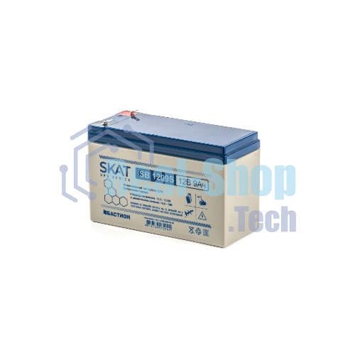 Батарея для ИБП свинцово-кислотная SKAT SB 1209S тип AGM 12V 9А·ч I зар. 2,6 А (ножевые клеммы) (8970)