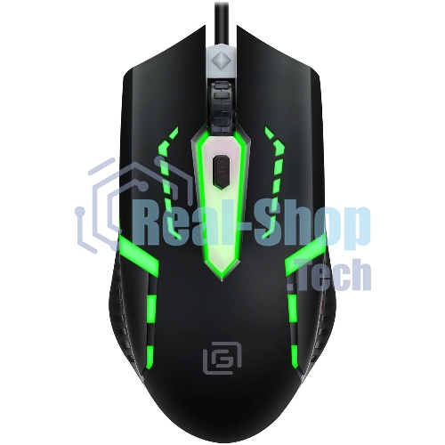 Мышь проводная Oklick 398G черный, 2400 dpi, USB, кнопки - 4