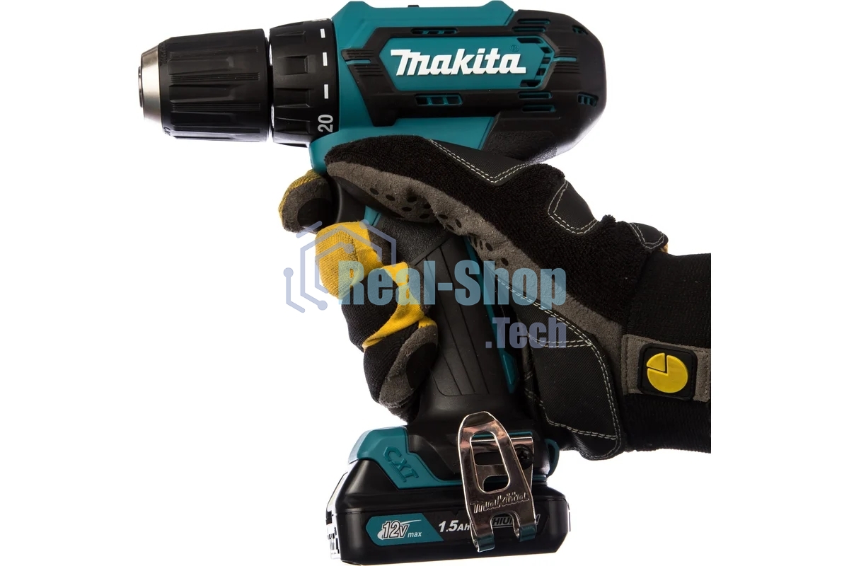 Дрель-шуруповерт Makita DF333DWYE, 12 В, 1.5 Ач, 30 Нм, щеточный