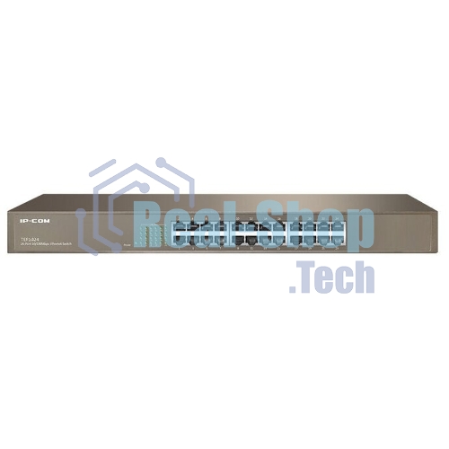 Коммутатор неуправляемый IP-COM F1024 24 порта, 24x100 Мбит/с, установка в стойку, металлический корпус
