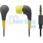 Внутриканальные наушники Smartbuy Curve, soft-touch, сменные насадки, желт/серые