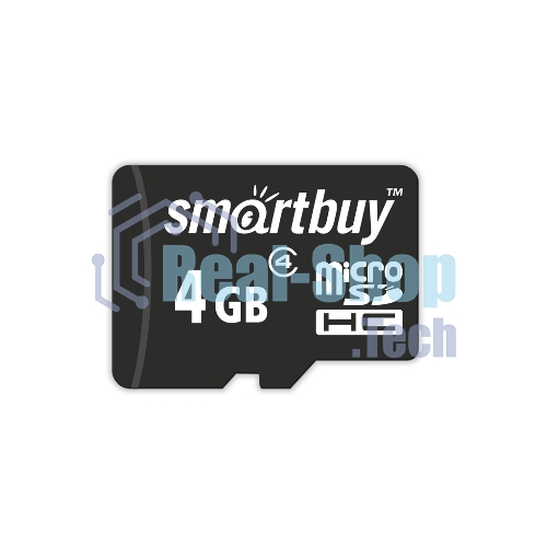 Флеш карта Micro SDHC 4Gb Smartbuy Сlass 4 (без адаптеров)